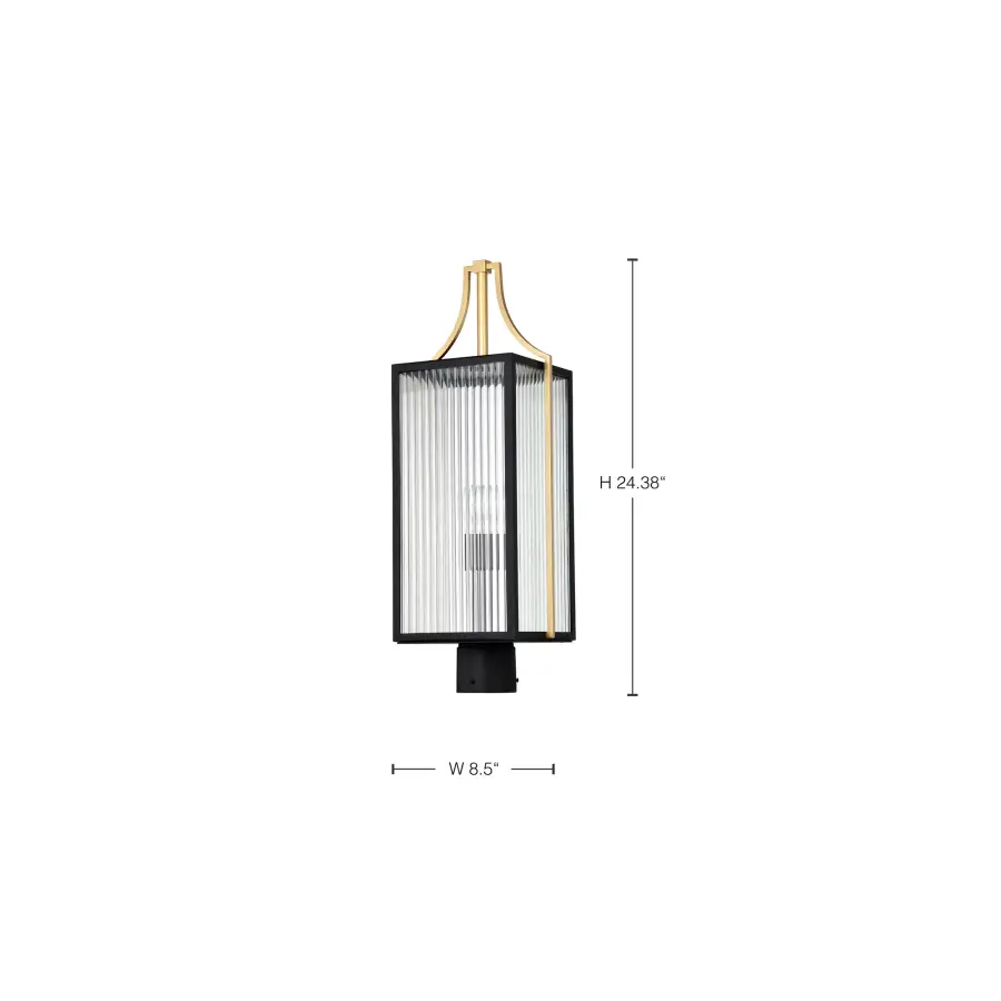 Holden Outdoor Post Lantern in Gold and Black - Image 15