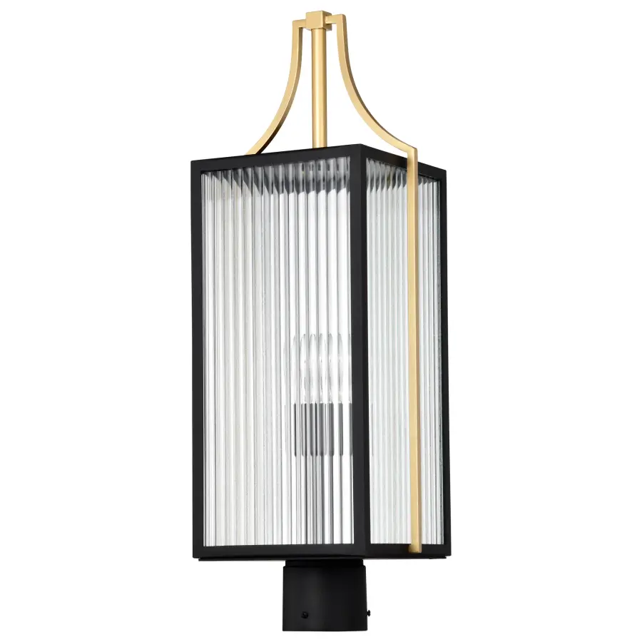 Holden Outdoor Post Lantern in Gold and Black - Image 5