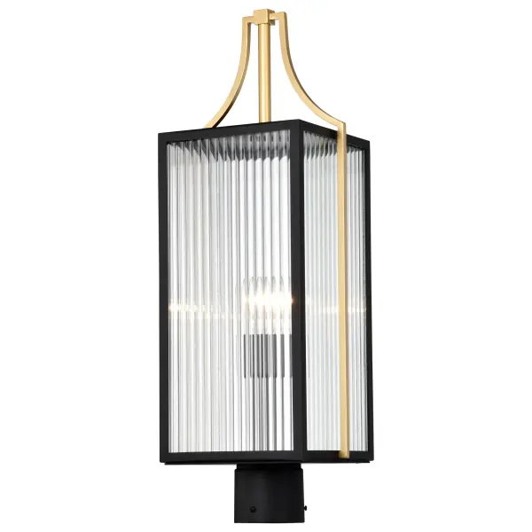 Holden Outdoor Post Lantern in Gold and Black - Image 6