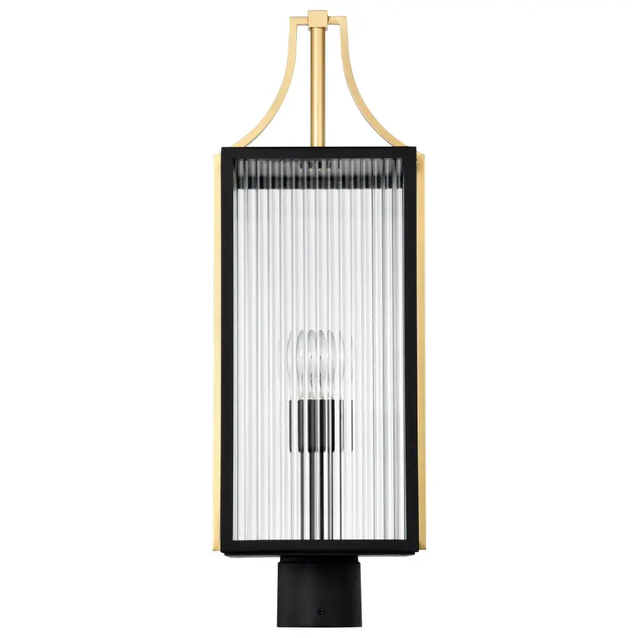 Holden Outdoor Post Lantern in Gold and Black - Image 7