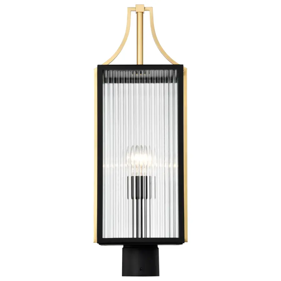 Holden Outdoor Post Lantern in Gold and Black - Image 8