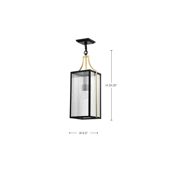Holden Outdoor Hanging Pendant in Gold and Black - Image 17