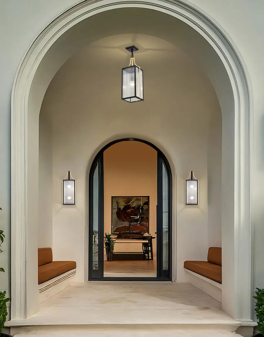 Holden Outdoor Hanging Pendant in Gold and Black - Image 18