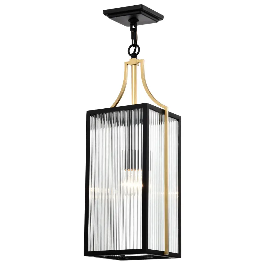 Holden Outdoor Hanging Pendant in Gold and Black - Image 4