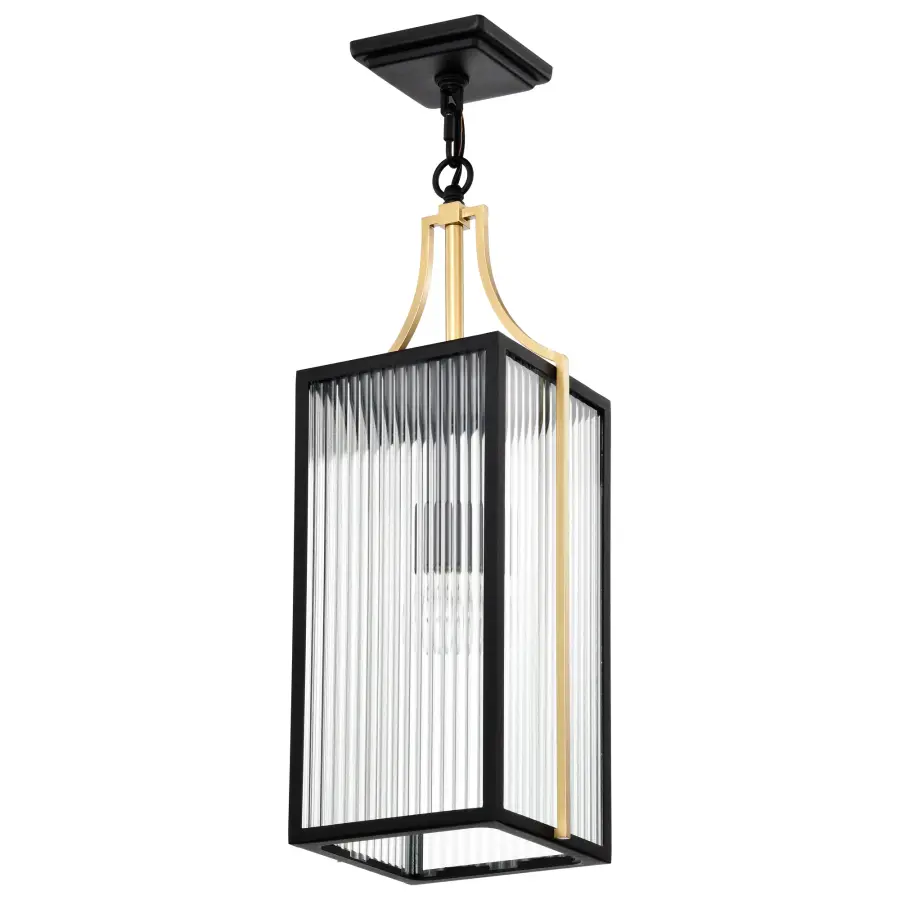 Holden Outdoor Hanging Pendant in Gold and Black - Image 5
