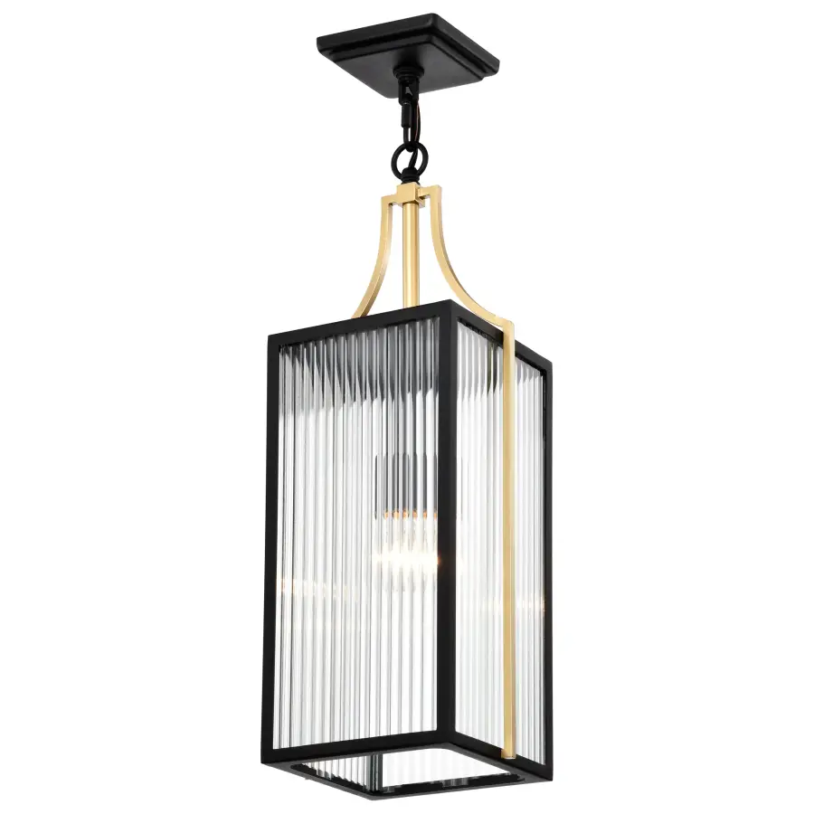 Holden Outdoor Hanging Pendant in Gold and Black - Image 6