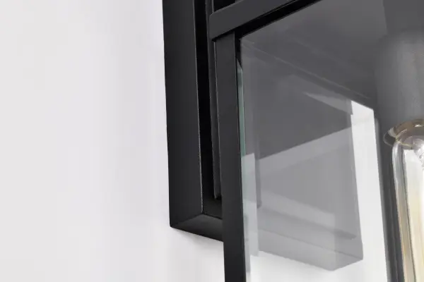 Luca Small Outdoor Wall Lantern in Sand Black - Image 14