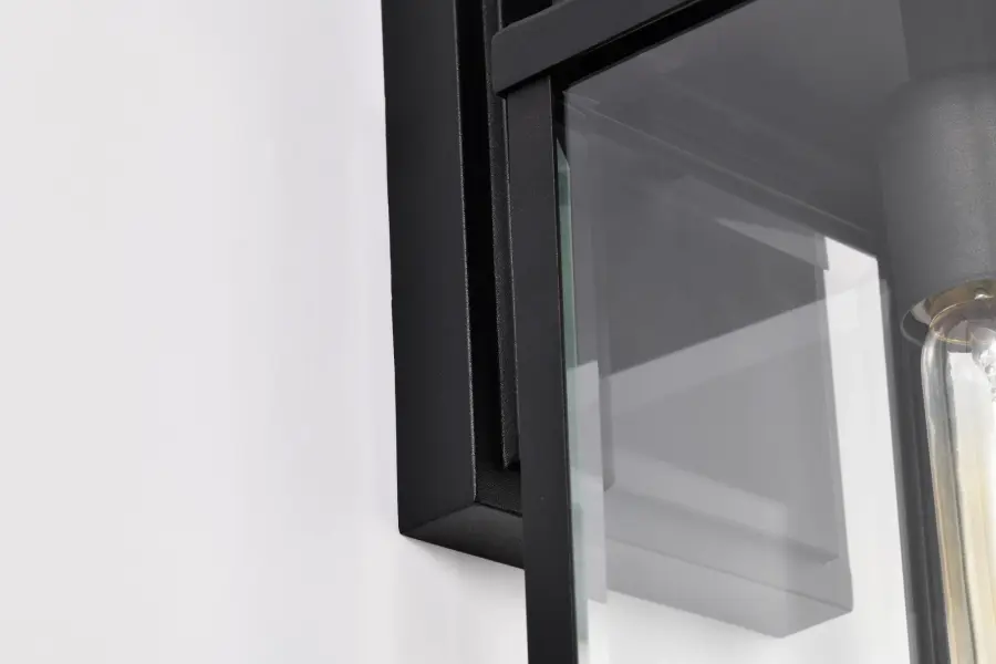 Luca Small Outdoor Wall Lantern in Sand Black - Image 14