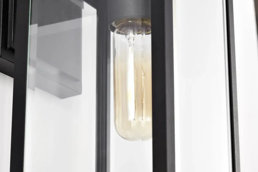 Luca Small Outdoor Wall Lantern in Sand Black - Image 15