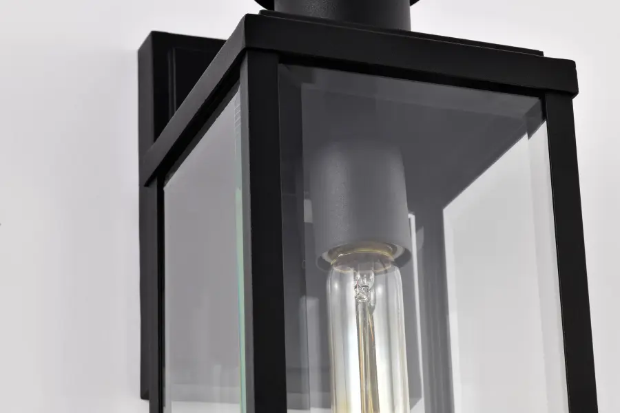 Luca Small Outdoor Wall Lantern in Sand Black - Image 17