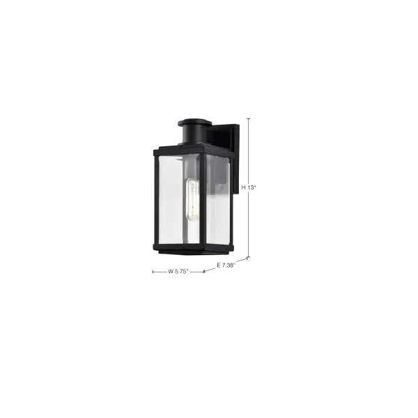 Luca Small Outdoor Wall Lantern in Sand Black - Image 19