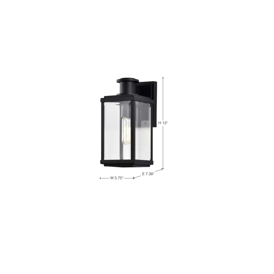 Luca Small Outdoor Wall Lantern in Sand Black - Image 19