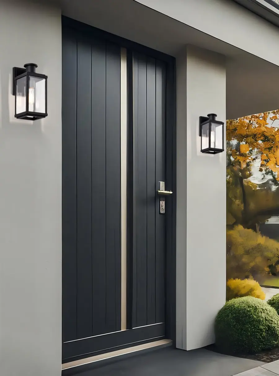 Luca Small Outdoor Wall Lantern in Sand Black - Image 20