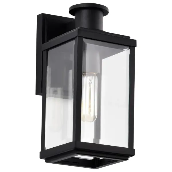 Luca Small Outdoor Wall Lantern in Sand Black - Image 3