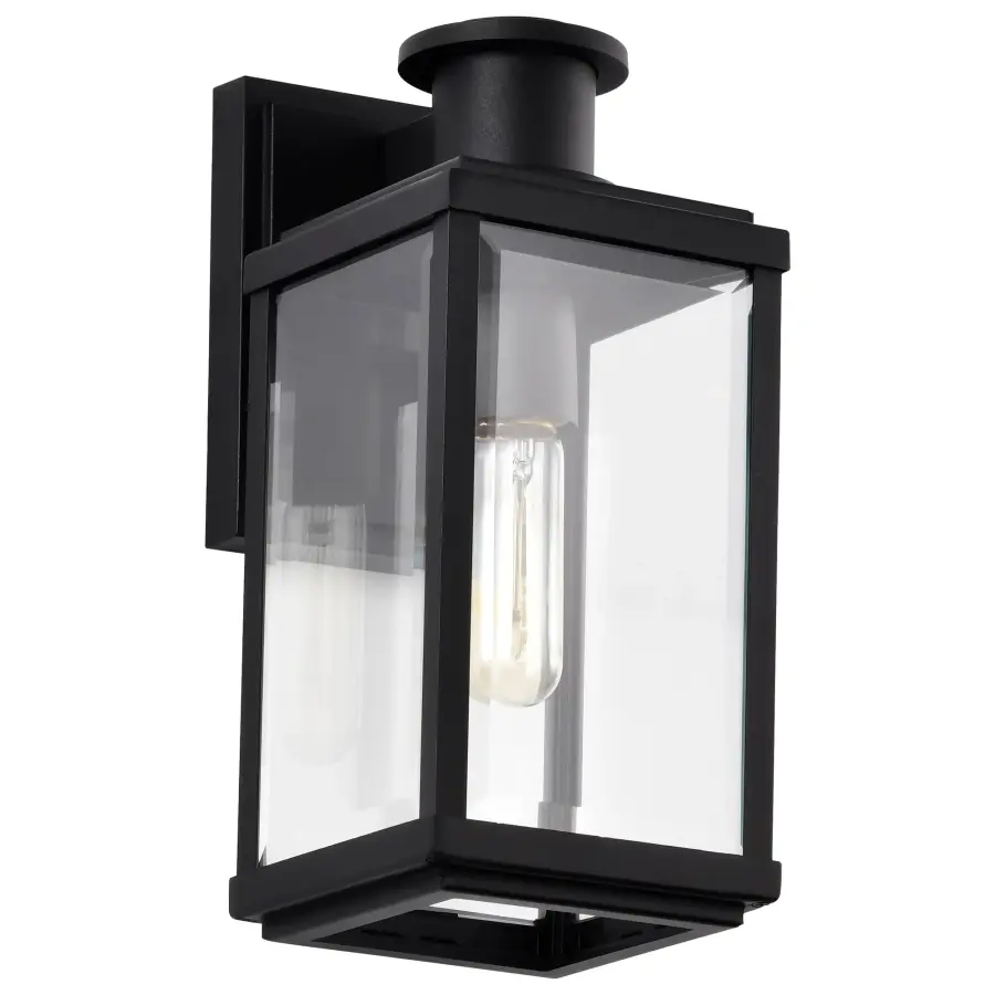 Luca Small Outdoor Wall Lantern in Sand Black - Image 3