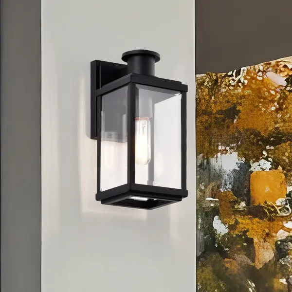 Luca Small Outdoor Wall Lantern in Sand Black - Image 21