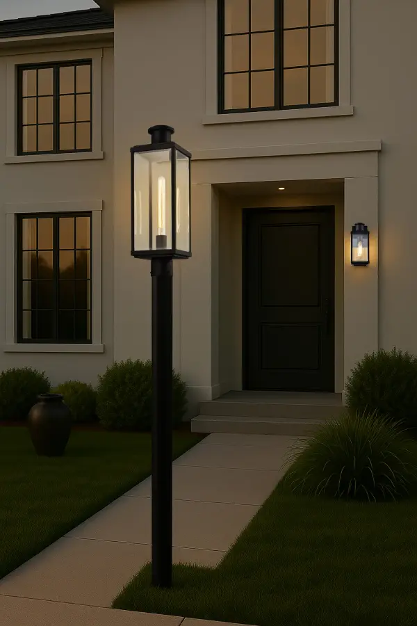 Luca Small Outdoor Wall Lantern in Sand Black - Image 22