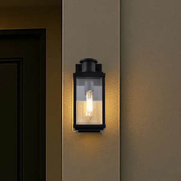 Luca Small Outdoor Wall Lantern in Sand Black - Image 23