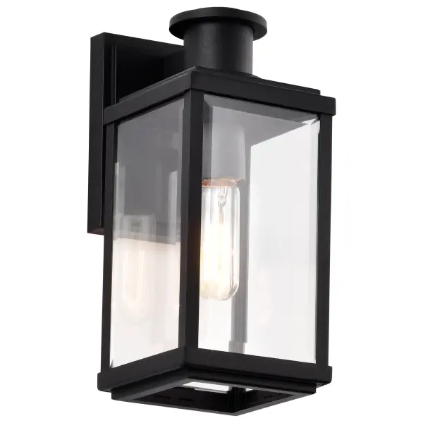 Luca Small Outdoor Wall Lantern in Sand Black - Image 4