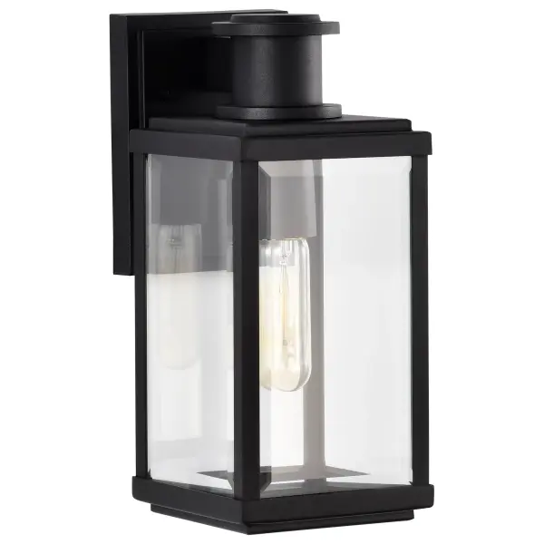 Luca Small Outdoor Wall Lantern in Sand Black - Image 5