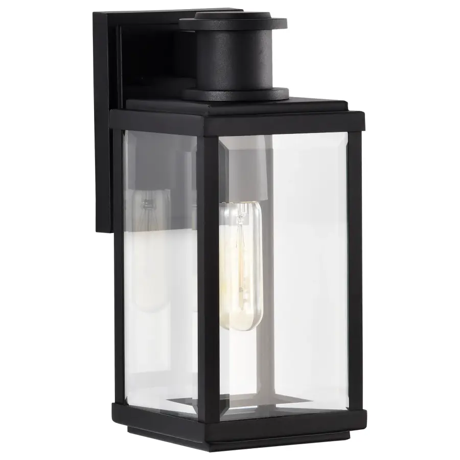 Luca Small Outdoor Wall Lantern in Sand Black - Image 5