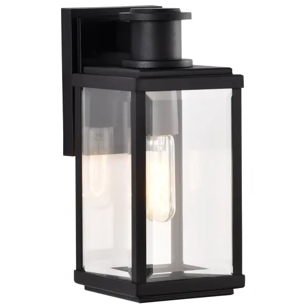 Luca Small Outdoor Wall Lantern in Sand Black - Image 6