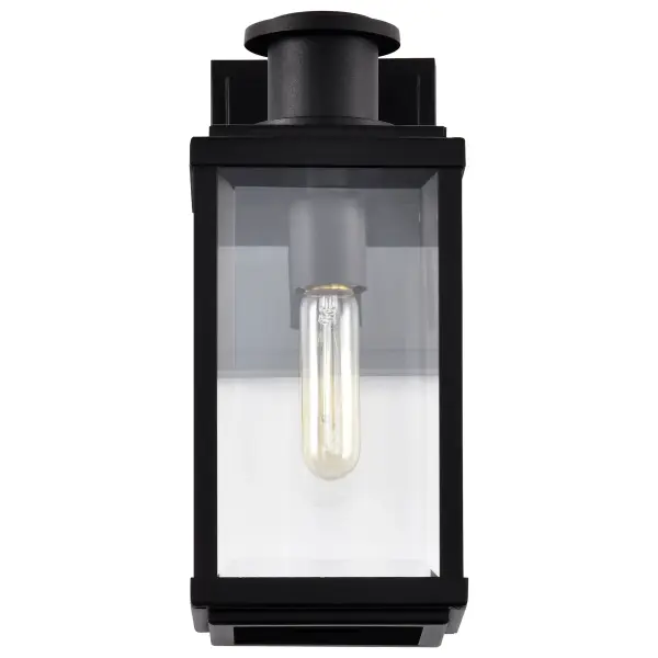 Luca Small Outdoor Wall Lantern in Sand Black - Image 7