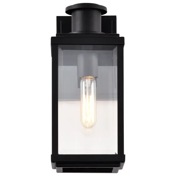 Luca Small Outdoor Wall Lantern in Sand Black - Image 8
