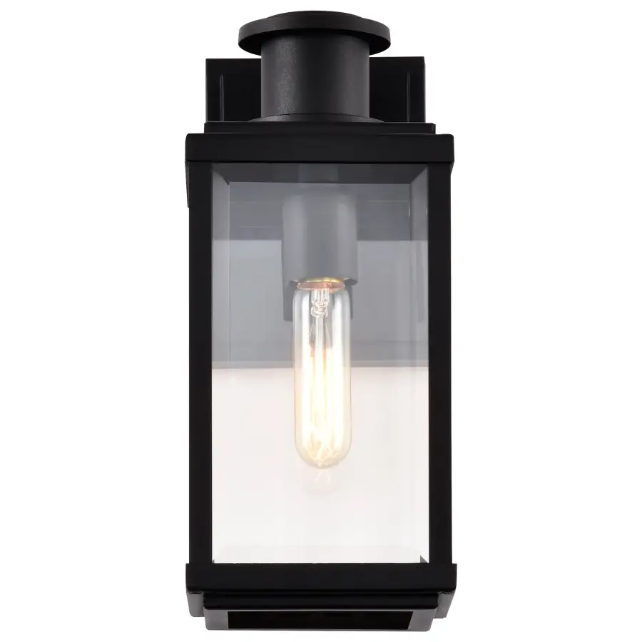 Luca Small Outdoor Wall Lantern in Sand Black - Image 8