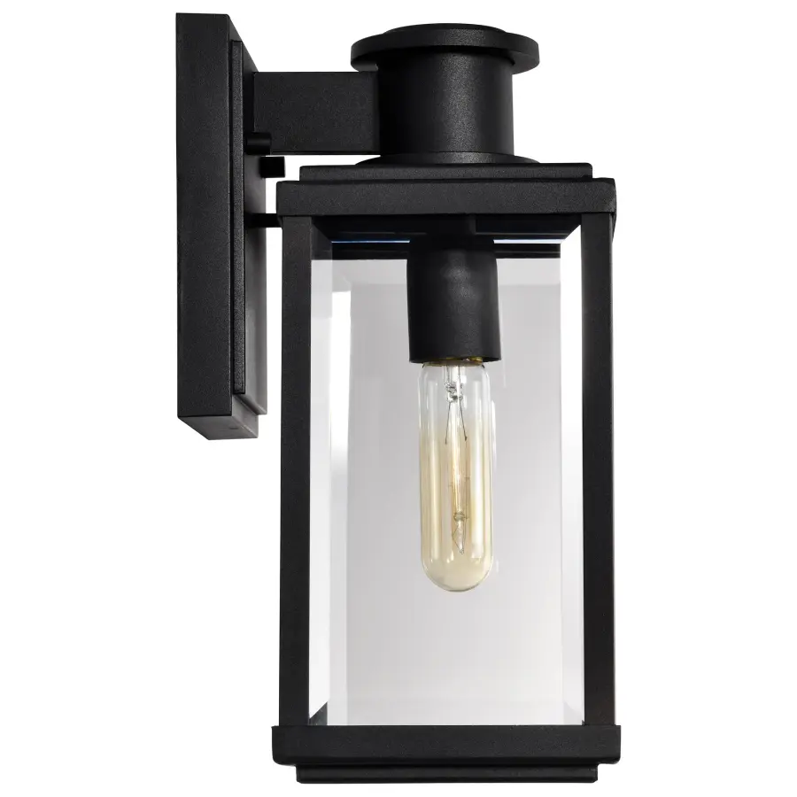 Luca Small Outdoor Wall Lantern in Sand Black - Image 9