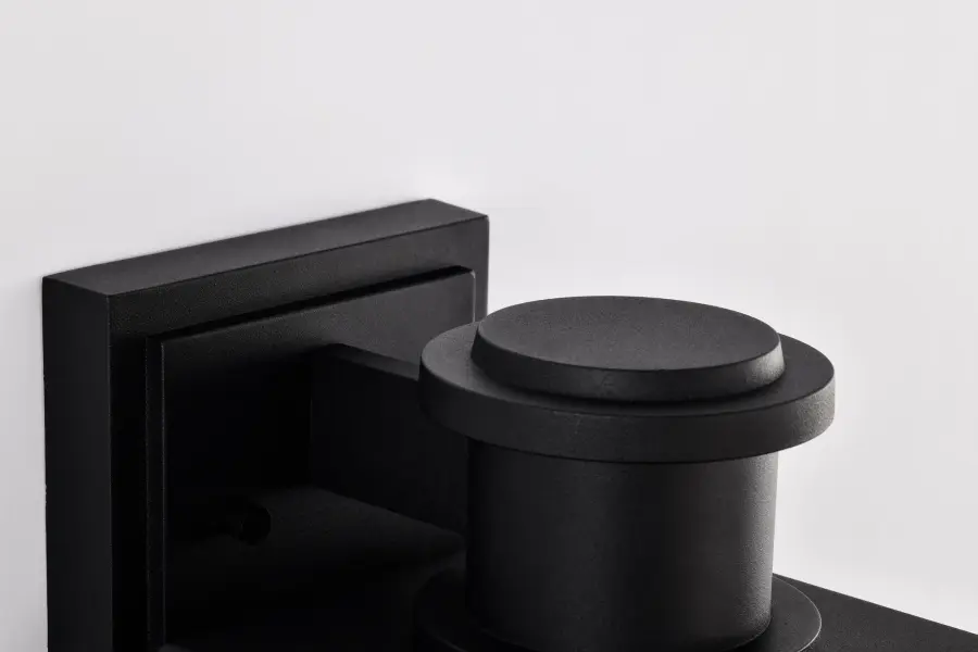 Luca Large Outdoor Wall Lantern in Sand Black - Image 11