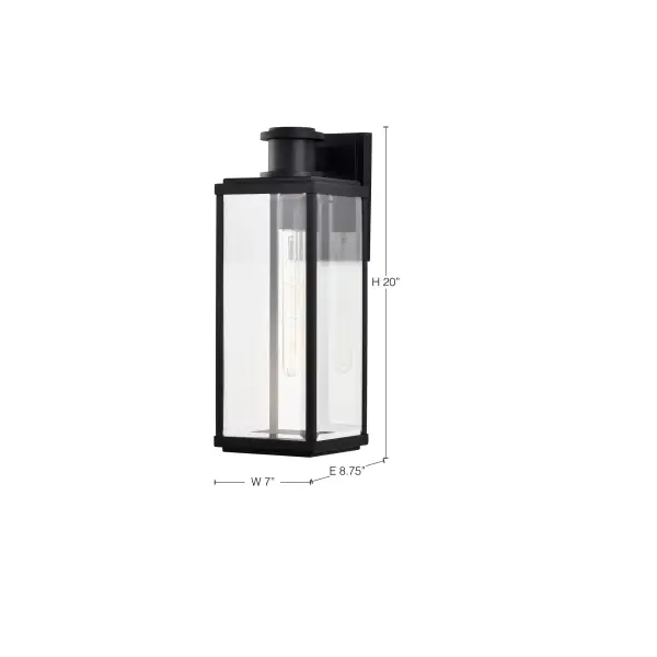 Luca Large Outdoor Wall Lantern in Sand Black - Image 18