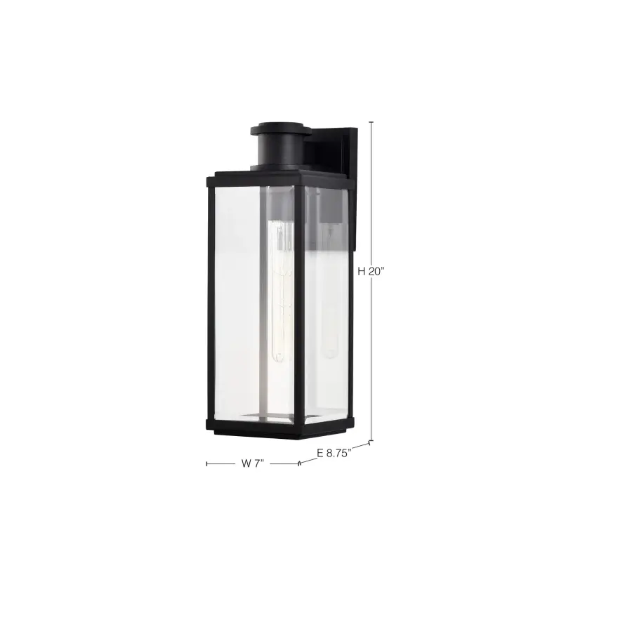 Luca Large Outdoor Wall Lantern in Sand Black - Image 18