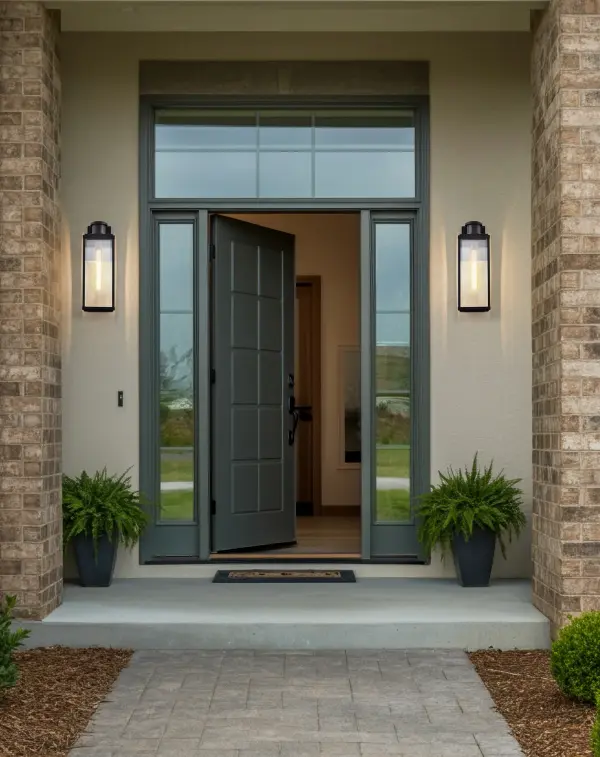 Luca Large Outdoor Wall Lantern in Sand Black - Image 19