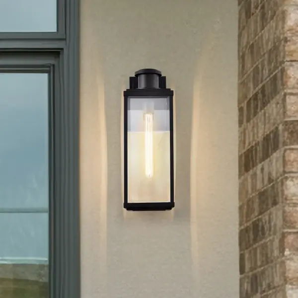 Luca Large Outdoor Wall Lantern in Sand Black - Image 20