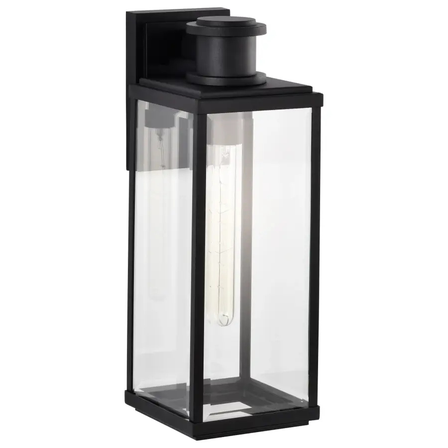 Luca Large Outdoor Wall Lantern in Sand Black - Image 3
