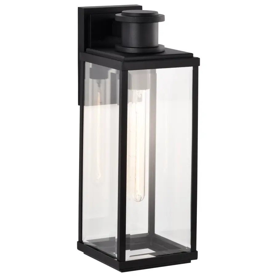 Luca Large Outdoor Wall Lantern in Sand Black - Image 4