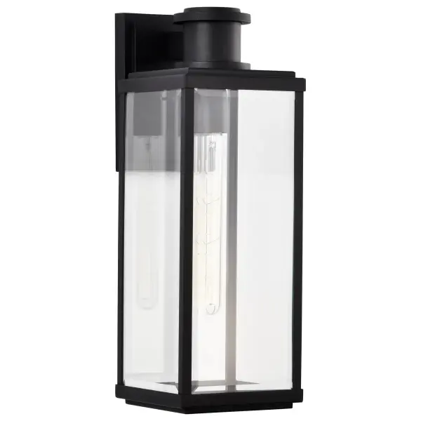 Luca Large Outdoor Wall Lantern in Sand Black - Image 5