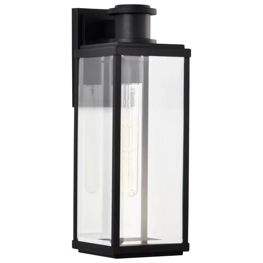 Luca Large Outdoor Wall Lantern in Sand Black - Image 5