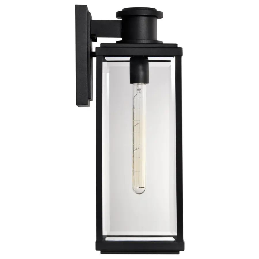 Luca Large Outdoor Wall Lantern in Sand Black - Image 9