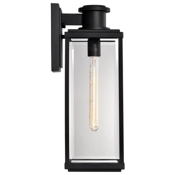 Luca Large Outdoor Wall Lantern in Sand Black - Image 10