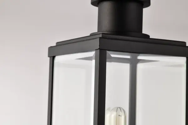Luca Outdoor Post Lantern - Sand Black with Clear Beveled Glass - Image 11
