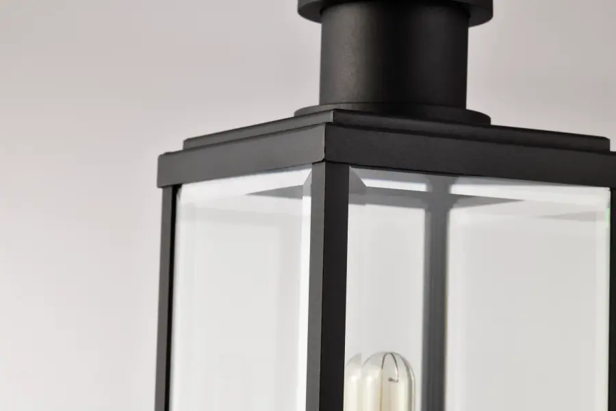 Luca Outdoor Post Lantern - Sand Black with Clear Beveled Glass - Image 11