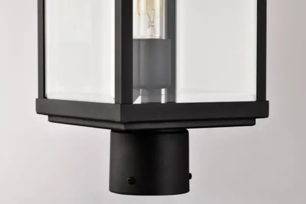 Luca Outdoor Post Lantern - Sand Black with Clear Beveled Glass - Image 12