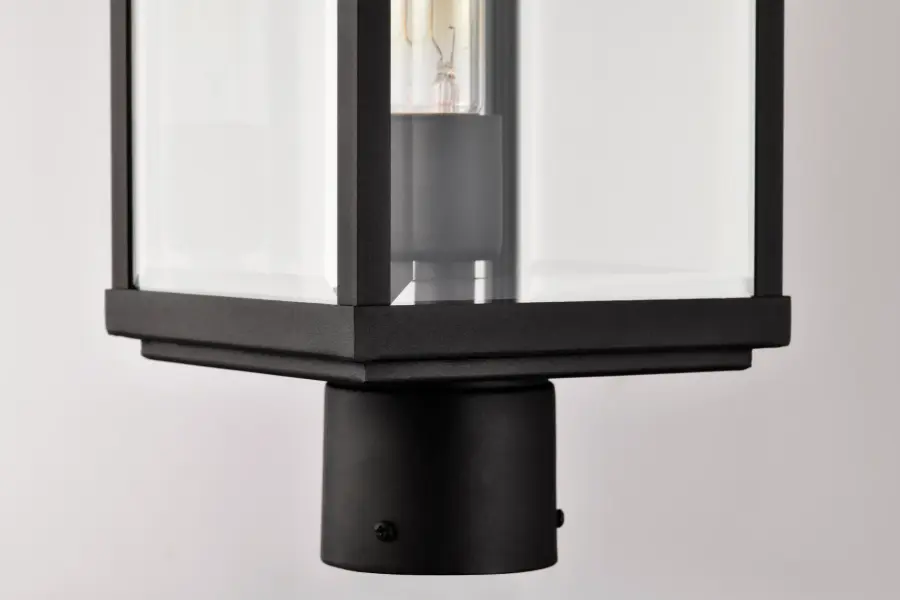 Luca Outdoor Post Lantern - Sand Black with Clear Beveled Glass - Image 12