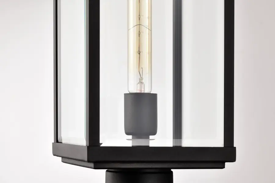Luca Outdoor Post Lantern - Sand Black with Clear Beveled Glass - Image 13