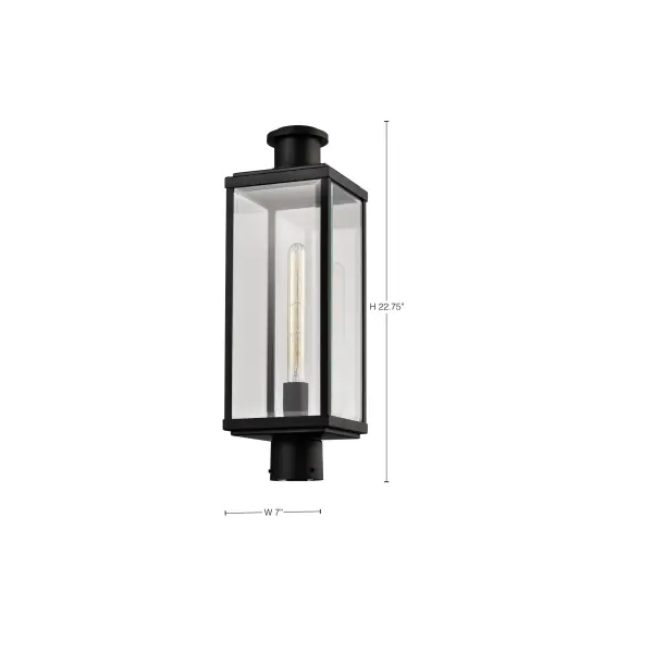 Luca Outdoor Post Lantern - Sand Black with Clear Beveled Glass - Image 17