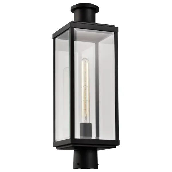 Luca Outdoor Post Lantern - Sand Black with Clear Beveled Glass - Image 3