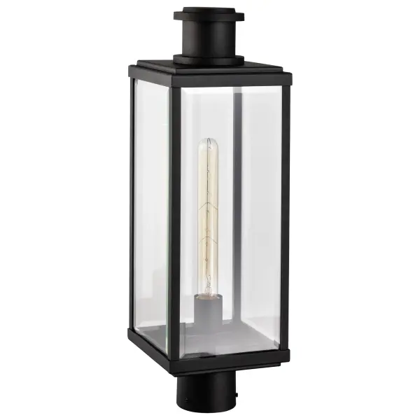 Luca Outdoor Post Lantern - Sand Black with Clear Beveled Glass - Image 5