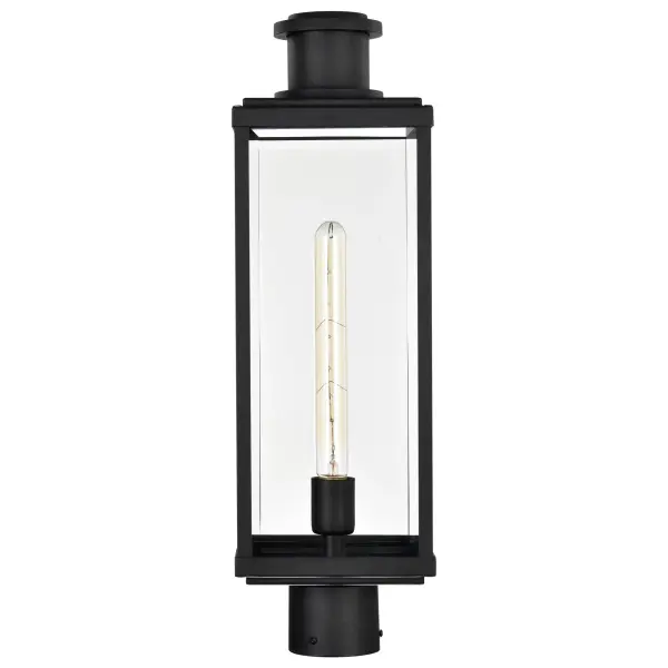 Luca Outdoor Post Lantern - Sand Black with Clear Beveled Glass - Image 7